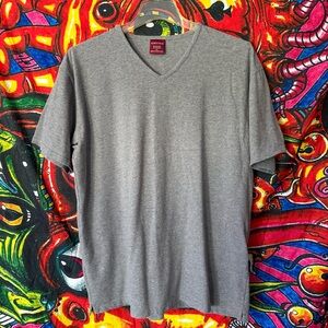 Vintage Nordstrom V-Neck T-Shirt Gray XL Made in HK